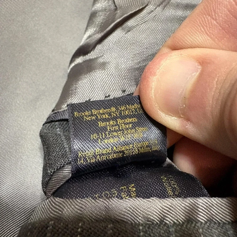 Brooks Brothers 346 Blazer Suit Jacket Mens 37R Gray Pinstripe Sport Coat Stretc